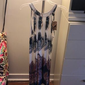 High Neck Pattern Dress